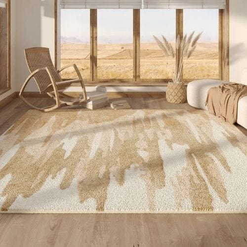 Tapis de Salon | Moderne Luxe Wabi-Sabi Poil Ras - Tapinna® Beige / Rectangulaire / 80x120cm