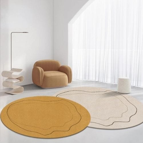 Tapis de Salon | Moderne Minimaliste Luxe Poil Ras - Tapinna® Jaune / Irrégulier / 80x120cm