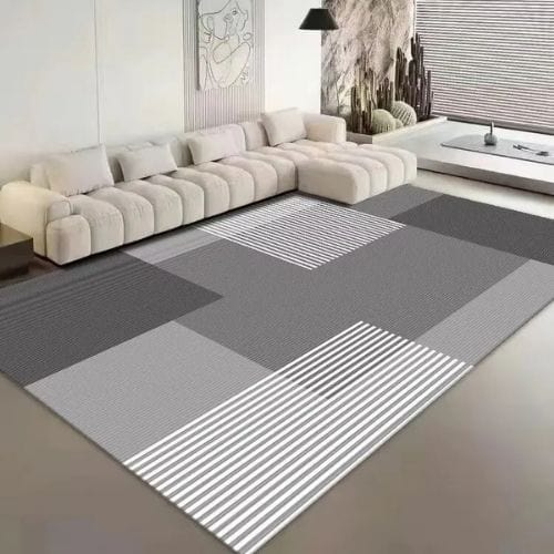 Tapis de Salon | Moderne Minimaliste - Tapinna® Gris / Rectangulaire / 50x80cm (Petit Tapis)