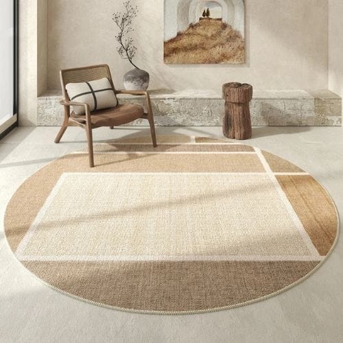 Tapis de Salon | Moderne Oriental Luxe Wabi-Sabi - Tapinna® Beige / Rond / 80x80cm