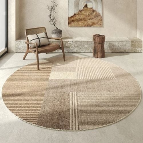 Tapis de Salon | Moderne Oriental Luxe Wabi-Sabi - Tapinna® Beige / Rond / 80x80cm