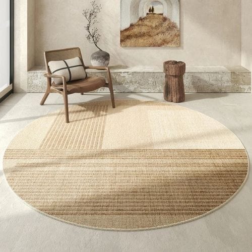 Tapis de Salon | Moderne Oriental Luxe Wabi-Sabi - Tapinna® Beige / Rond / 80x80cm