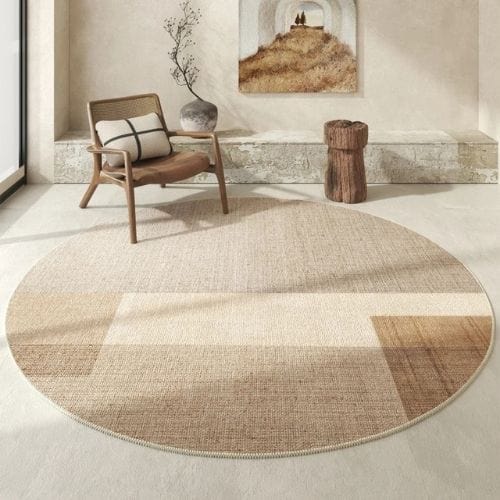 Tapis de Salon | Moderne Oriental Luxe Wabi-Sabi - Tapinna® Marron / Rond / 80x80cm