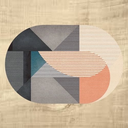 Tapis de Salon | Moderne Scandinave Luxe Poil Ras - Tapinna® Coloré / Ovale / 80x120cm
