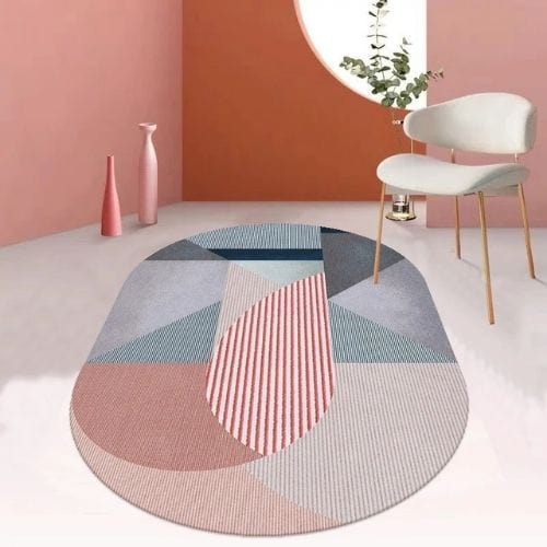 Tapis de Salon | Moderne Scandinave Luxe Poil Ras - Tapinna® Coloré / Ovale / 80x120cm