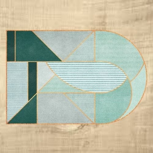 Tapis de Salon | Moderne Scandinave Luxe Poil Ras - Tapinna® Doré Vert / Irrégulier / 80x120cm