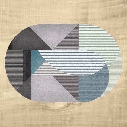Tapis de Salon | Moderne Scandinave Luxe Poil Ras - Tapinna® Gris / Ovale / 80x120cm