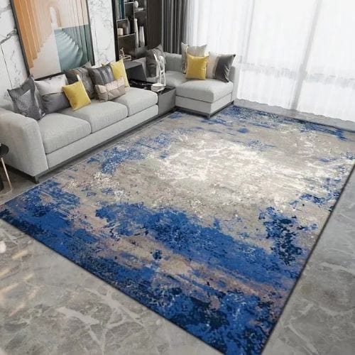 Tapis de Salon | Moderne Scandinave Persan - Tapinna® Bleu Gris / Rectangulaire / 60x90cm (23.6x35.4 Pouces)