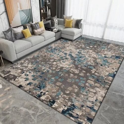 Tapis de Salon | Moderne Scandinave Persan - Tapinna® Bleu / Rectangulaire / 60x90cm (23.6x35.4 Pouces)