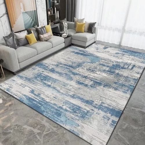 Tapis de Salon | Moderne Scandinave Persan - Tapinna® Bleu / Rectangulaire / 60x90cm (23.6x35.4 Pouces)
