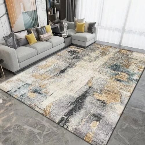 Tapis de Salon | Moderne Scandinave Persan - Tapinna® Doré Gris / Rectangulaire / 60x90cm (23.6x35.4 Pouces)