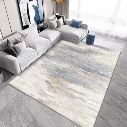 Tapis de Salon | Moderne Scandinave Persan - Tapinna® Doré Gris / Rectangulaire / 60x90cm (23.6x35.4 Pouces)