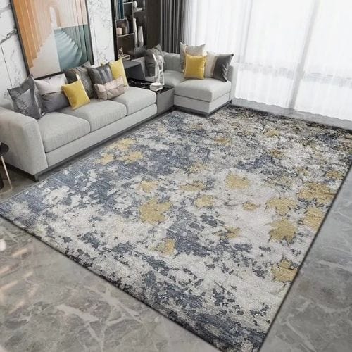 Tapis de Salon | Moderne Scandinave Persan - Tapinna® Doré Gris / Rectangulaire / 60x90cm (23.6x35.4 Pouces)