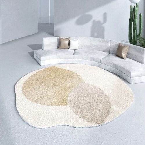 Tapis de Salon | Moderne Scandinave Poil Ras - Tapinna® Beige / Irrégulier / 80x80cm