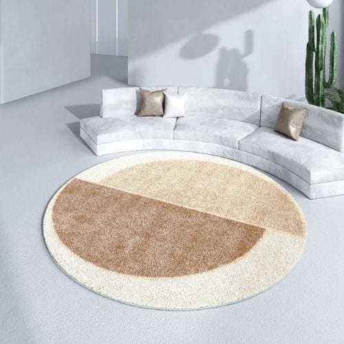 Tapis de Salon | Moderne Scandinave Poil Ras - Tapinna® Beige / Rond / 80x80cm