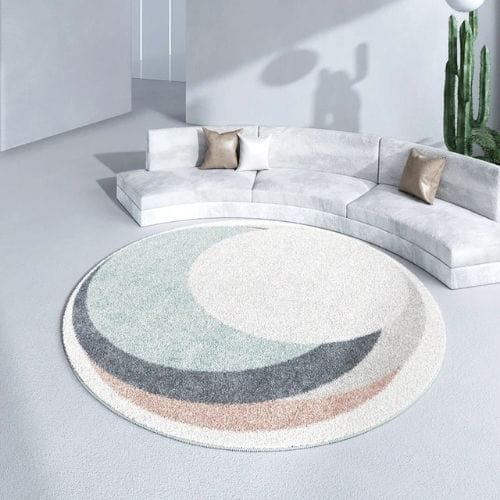 Tapis de Salon | Moderne Scandinave Poil Ras - Tapinna® Coloré / Rond / 80x80cm