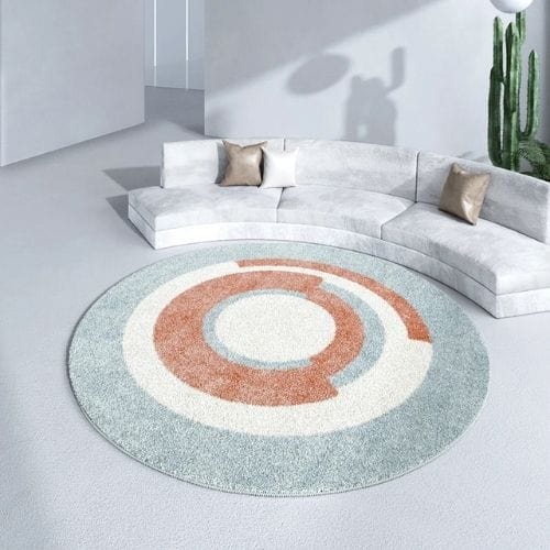 Tapis de Salon | Moderne Scandinave Poil Ras - Tapinna® Coloré / Rond / 80x80cm