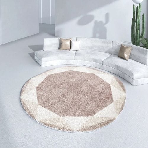 Tapis de Salon | Moderne Scandinave Poil Ras - Tapinna® Rose / Rond / 80x80cm
