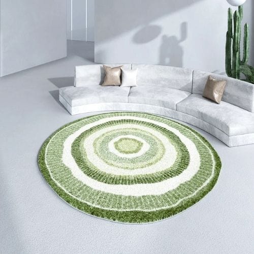 Tapis de Salon | Moderne Scandinave Poil Ras - Tapinna® Vert / Rond / 80x80cm