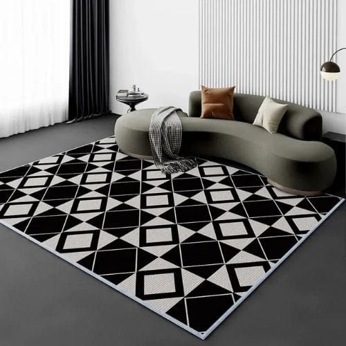 Tapis de Salon | Moderne Scandinave - Tapinna® Beige Noir et Blanc / Rectangulaire / 80x120cm