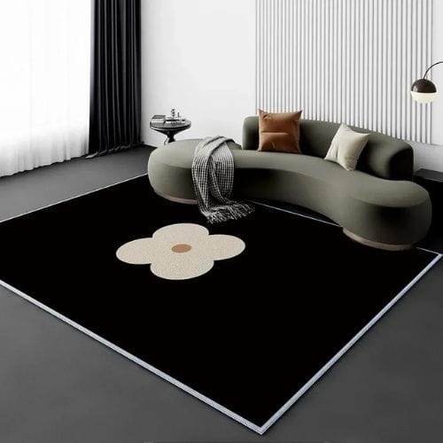 Tapis de Salon | Moderne Scandinave - Tapinna® Beige Noir et Blanc / Rectangulaire / 80x120cm