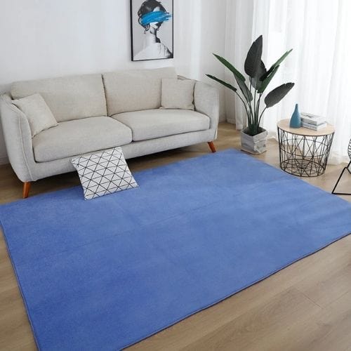 Tapis de Salon | Moderne Uni Poil Ras - Tapinna® Bleu / Rectangulaire / 40x60cm (15x23 Pouces)