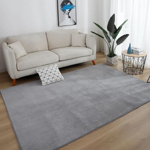 Tapis de Salon | Moderne Uni Poil Ras - Tapinna® Gris / Rectangulaire / 40x60cm (15x23 Pouces)