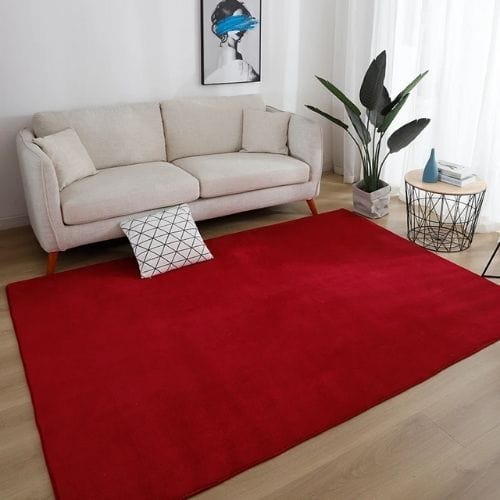 Tapis de Salon | Moderne Uni Poil Ras - Tapinna® Rouge / Rectangulaire / 40x60cm (15x23 Pouces)