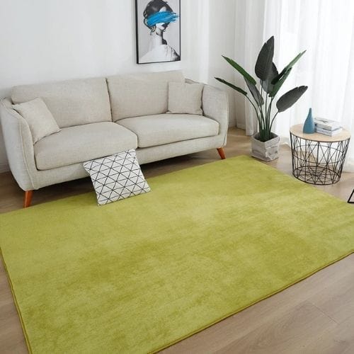Tapis de Salon | Moderne Uni Poil Ras - Tapinna® Vert / Rectangulaire / 40x60cm (15x23 Pouces)