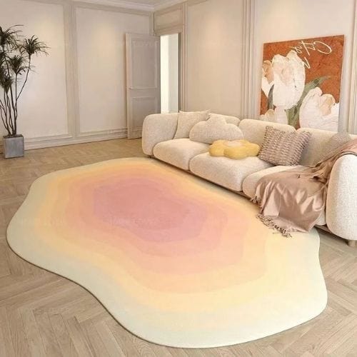 Tapis de Salon | Poil Ras Motif Rayé - Tapinna® Coloré / Irrégulier / 60x90cm