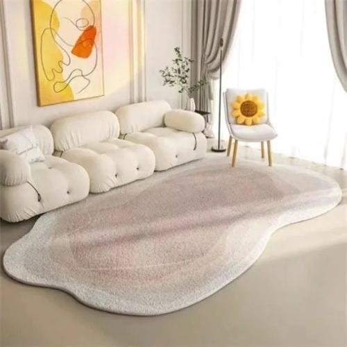 Tapis de Salon | Poil Ras Motif Rayé - Tapinna® Rose / Irrégulier / 60x90cm
