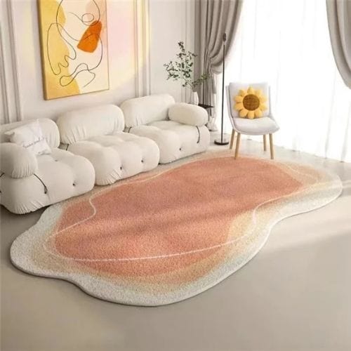 Tapis de Salon | Poil Ras Motif Rayé - Tapinna® Rose / Irrégulier / 60x90cm