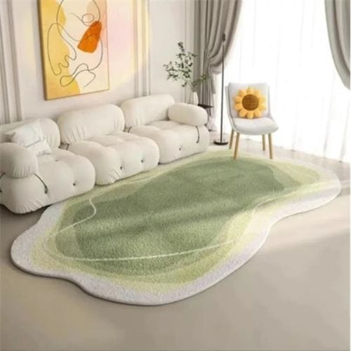 Tapis de Salon | Poil Ras Motif Rayé - Tapinna® Vert / Irrégulier / 60x90cm