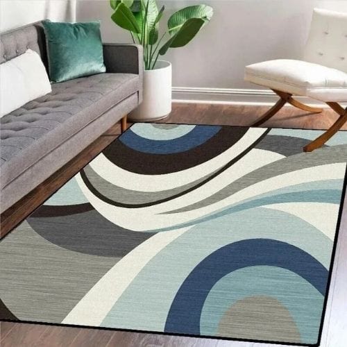 Tapis de Salon | Scandinave Kilim Abstrait - Tapinna® Bleu / Rectangulaire / 60x90cm (Paillasson)