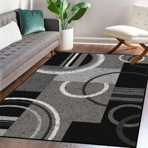 Tapis de Salon | Scandinave Kilim Abstrait - Tapinna® Gris / Rectangulaire / 60x90cm (Paillasson)