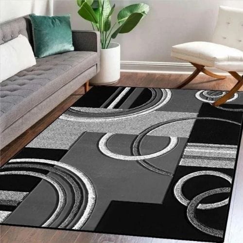 Tapis de Salon | Scandinave Kilim Abstrait - Tapinna® Gris / Rectangulaire / 60x90cm (Paillasson)