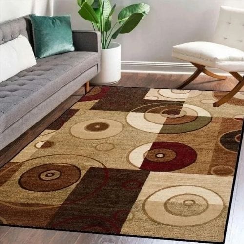 Tapis de Salon | Scandinave Kilim Abstrait - Tapinna® Marron / Rectangulaire / 60x90cm (Paillasson)