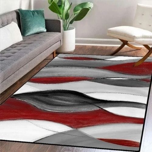 Tapis de Salon | Scandinave Kilim Abstrait - Tapinna® Rouge / Rectangulaire / 60x90cm (Paillasson)