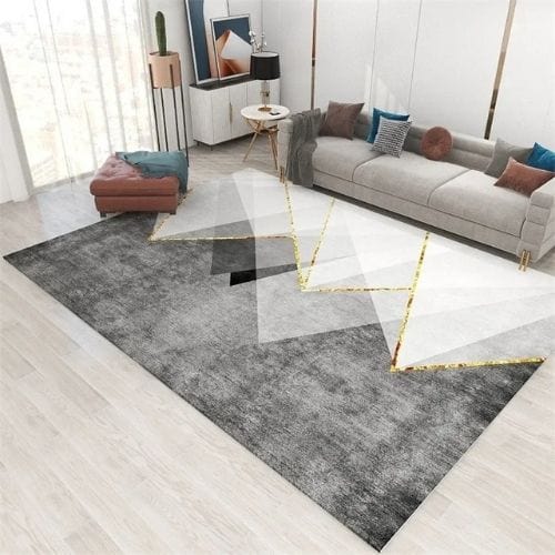 Tapis de Salon | Scandinave Kilim Moderne Luxe - Tapinna® Doré Gris / Rectangulaire / 60x90cm (Paillasson)
