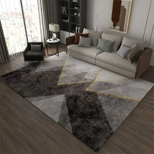 Tapis de Salon | Scandinave Kilim Moderne Luxe - Tapinna® Doré Gris / Rectangulaire / 60x90cm (Paillasson)
