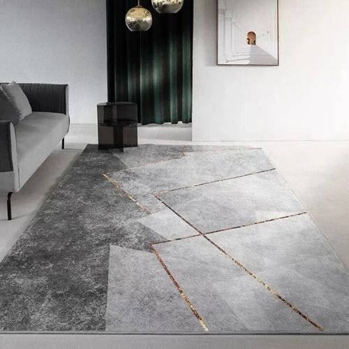 Tapis de Salon | Scandinave Kilim Moderne Luxe - Tapinna® Doré Gris / Rectangulaire / 60x90cm (Paillasson)
