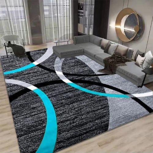 Tapis de Salon | Scandinave Kilim Moderne Luxe - Tapinna® Gris Bleu / Rectangulaire / 60x90cm (Paillasson)