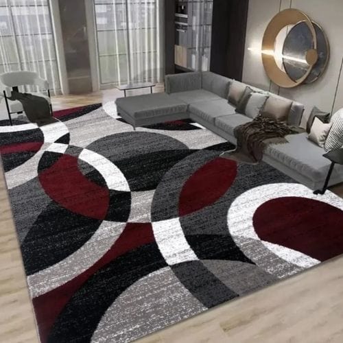 Tapis de Salon | Scandinave Kilim Moderne Luxe - Tapinna® Rouge Gris / Rectangulaire / 60x90cm (Paillasson)