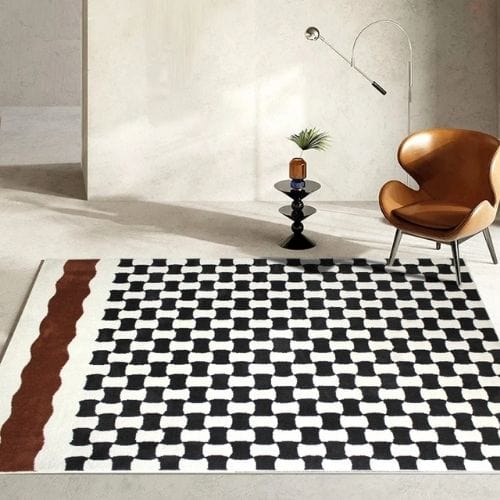 Tapis de Salon | Scandinave Moderne - Tapinna® Noir et Blanc / Rectangulaire / 80x120cm
