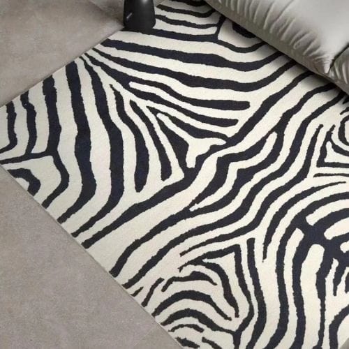 Tapis de Salon | Scandinave Moderne - Tapinna® Noir et Blanc / Rectangulaire / 80x120cm