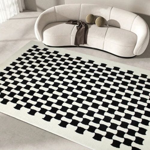 Tapis de Salon | Scandinave Moderne - Tapinna® Noir et Blanc / Rectangulaire / 80x120cm