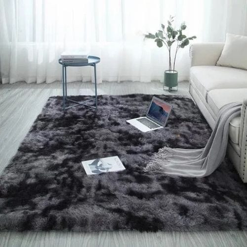 Tapis de Salon | Shaggy Uni Moderne Poil Long - Tapinna® Gris / Rectangulaire / 40x60cm (15.7x23.6 Pouces)