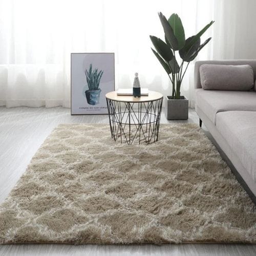 Tapis de Salon | Shaggy Uni Moderne Poil Long - Tapinna® Marron / Rectangulaire / 40x60cm (15.7x23.6 Pouces)
