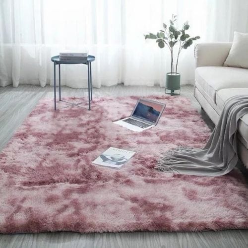 Tapis de Salon | Shaggy Uni Moderne Poil Long - Tapinna® Rose / Rectangulaire / 40x60cm (15.7x23.6 Pouces)