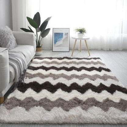 Tapis de Salon | Shaggy Uni Moderne Scandinave - Tapinna® Coloré / Rectangulaire / 50x80cm (19x31 Pouces)